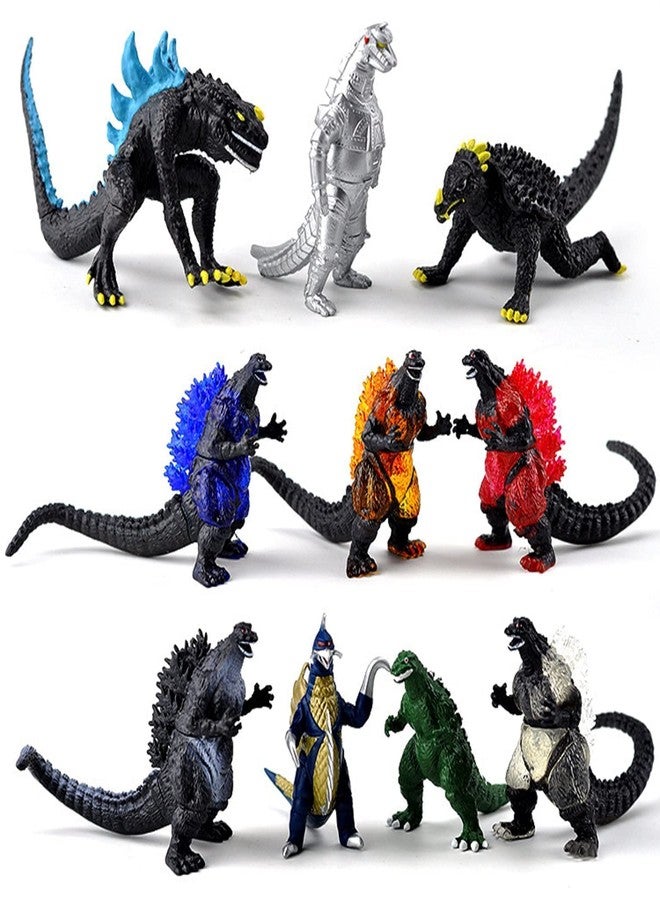 De-Lite Action Figures PVC Anime Movable Collectible Model Statue Toys (God-Zilla 10 Pieces Set, Multicolour, 3-7Cm) - Image 1